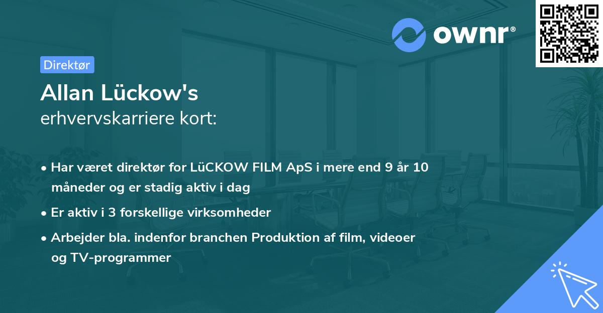 Allan Lückow's erhvervskarriere kort