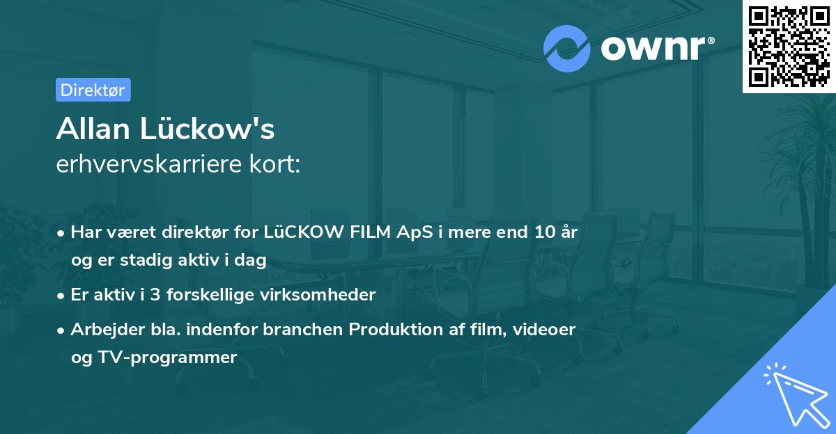 Allan Lückow's erhvervskarriere kort
