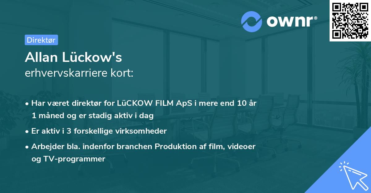 Allan Lückow's erhvervskarriere kort