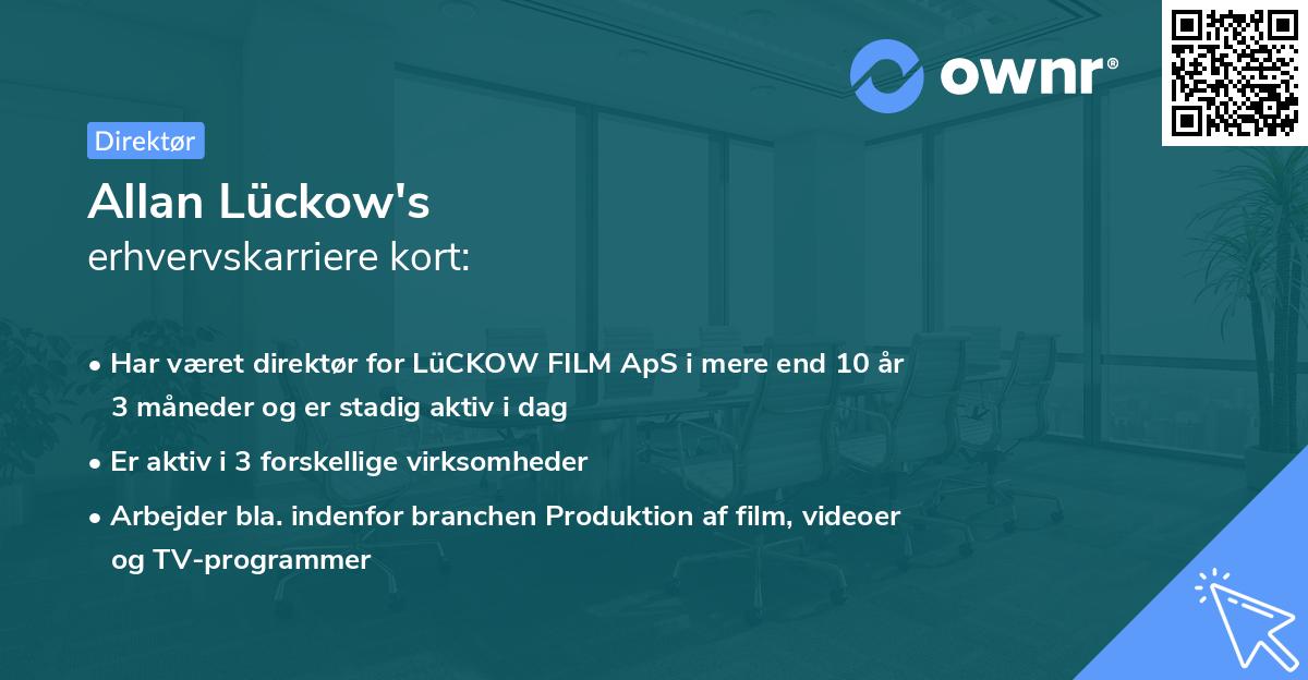 Allan Lückow's erhvervskarriere kort