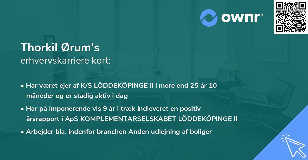 Thorkil Ørum's erhvervskarriere kort