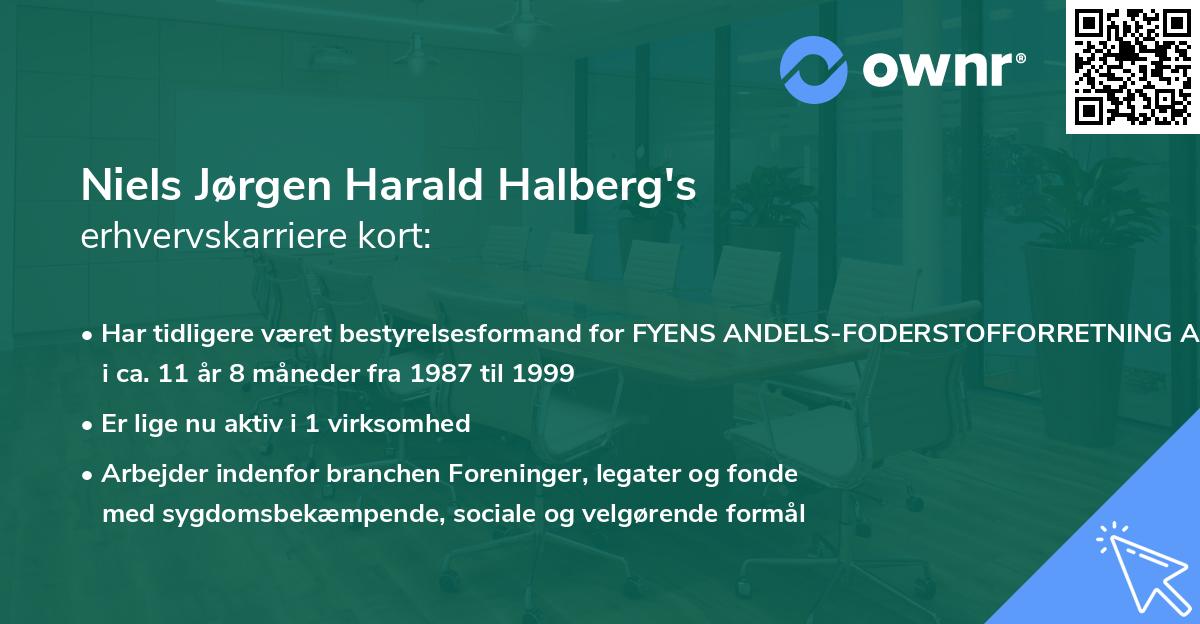 Niels Jørgen Harald Halberg's erhvervskarriere kort