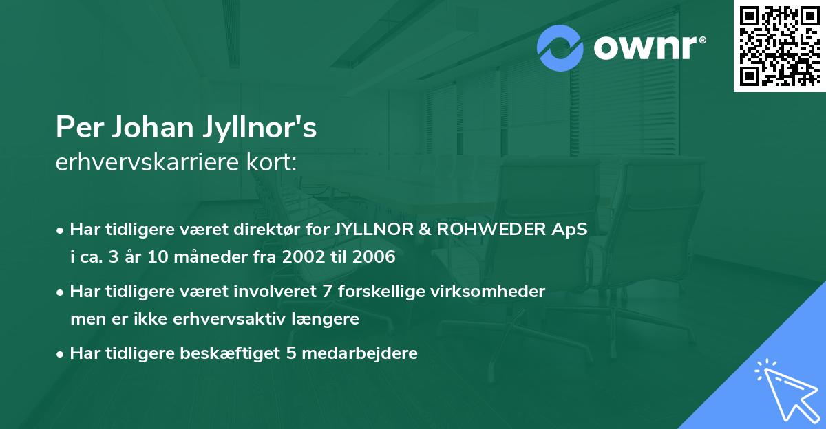 Per Johan Jyllnor's erhvervskarriere kort