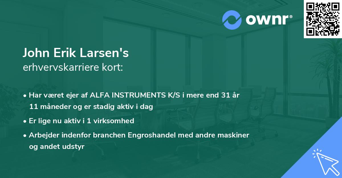 John Erik Larsen's erhvervskarriere kort