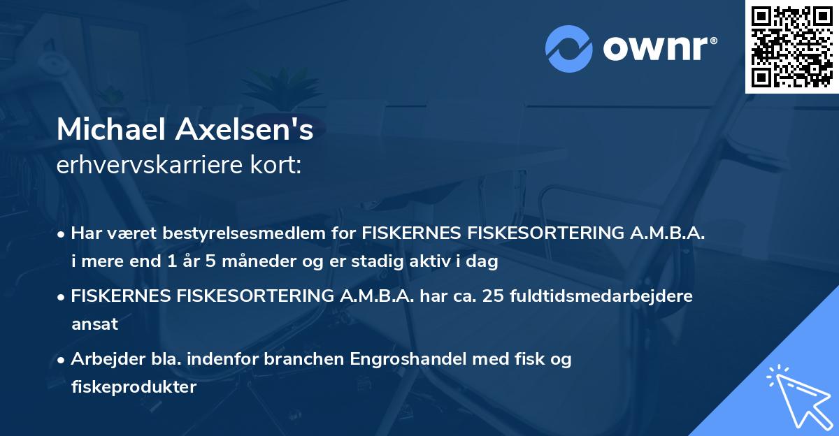 Michael Axelsen's erhvervskarriere kort
