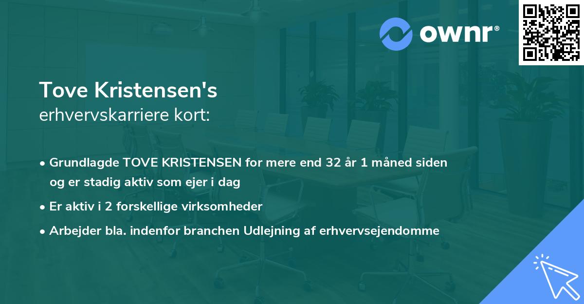 Tove Kristensen's erhvervskarriere kort