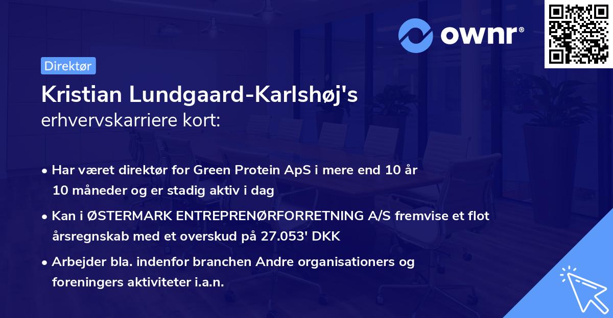 Kristian Lundgaard-Karlshøj's erhvervskarriere kort