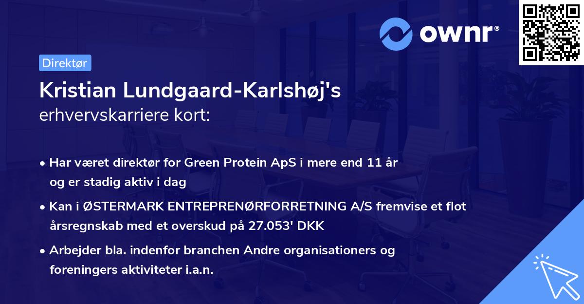 Kristian Lundgaard-Karlshøj's erhvervskarriere kort