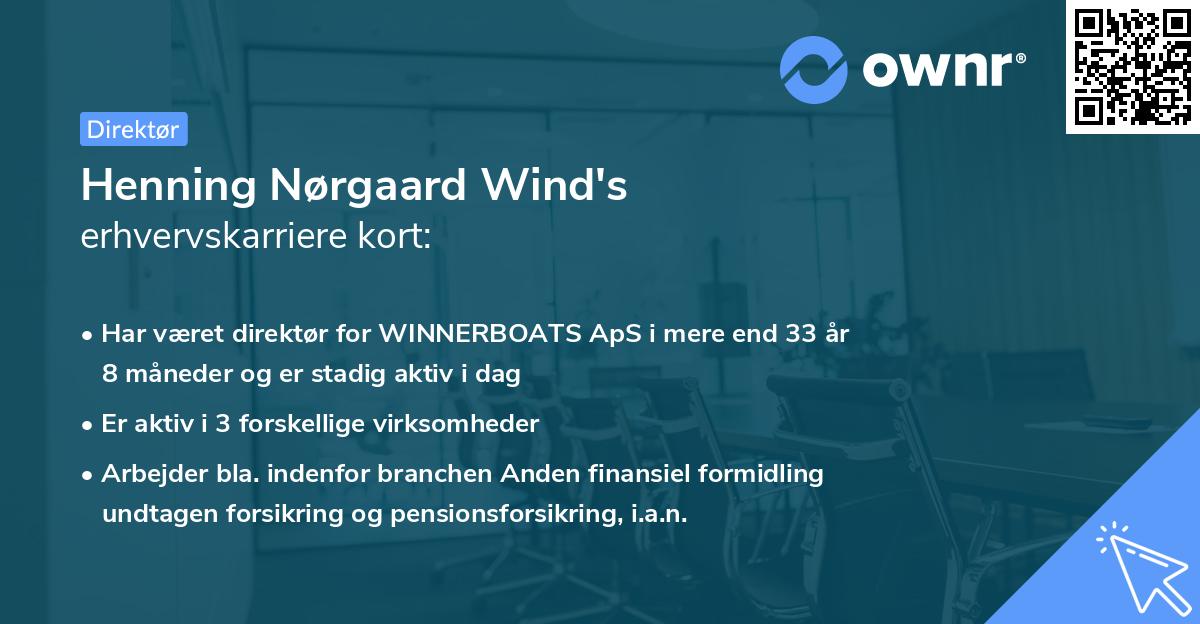 Henning Nørgaard Wind's erhvervskarriere kort