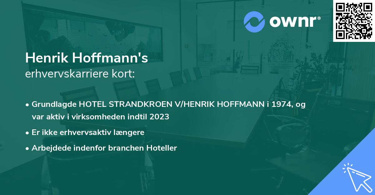 Henrik Hoffmann's erhvervskarriere kort