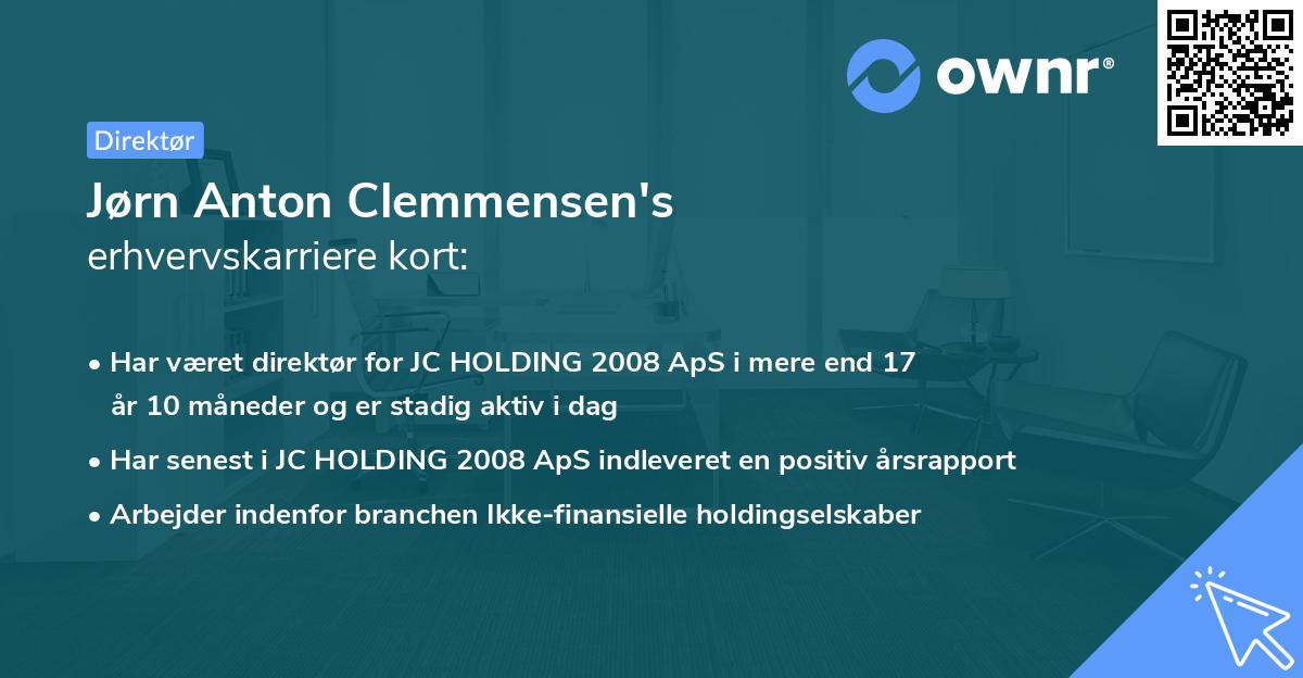 Jørn Anton Clemmensen's erhvervskarriere kort