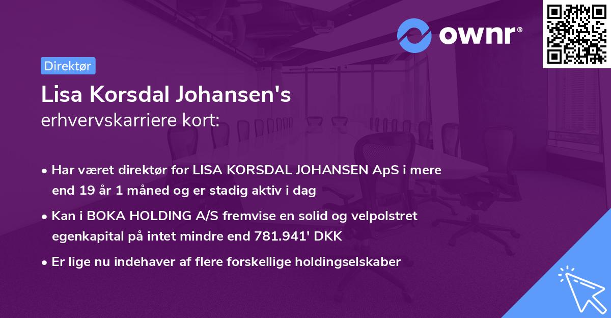 Lisa Korsdal Johansen's erhvervskarriere kort