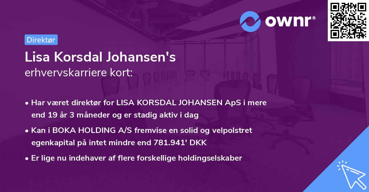 Lisa Korsdal Johansen's erhvervskarriere kort