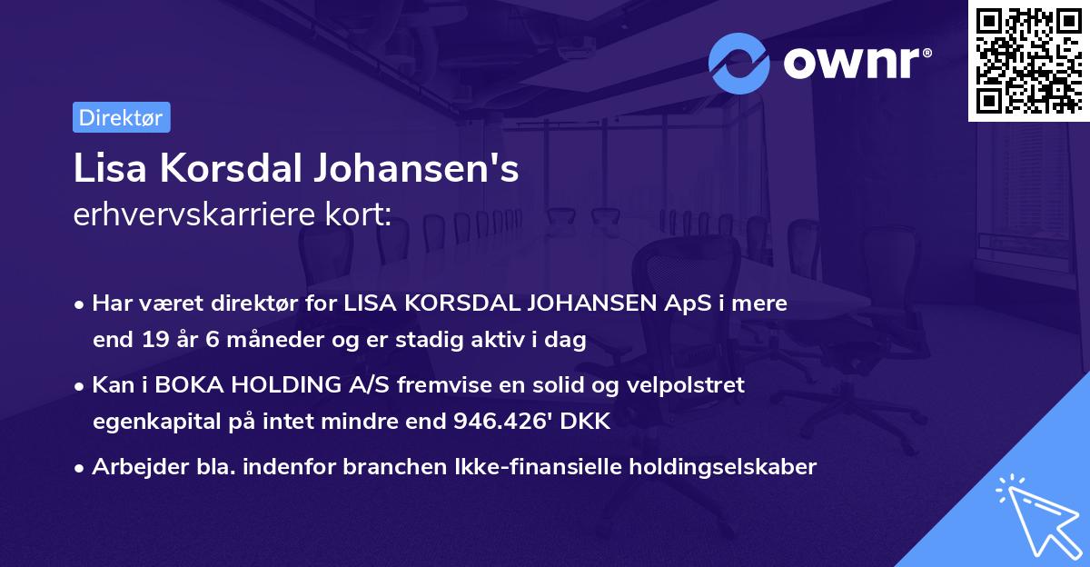 Lisa Korsdal Johansen's erhvervskarriere kort