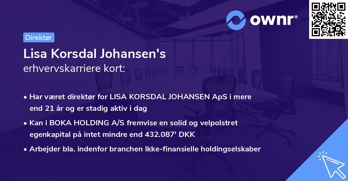 Lisa Korsdal Johansen's erhvervskarriere kort