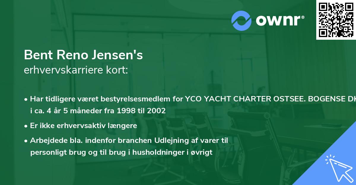 Bent Reno Jensen's erhvervskarriere kort