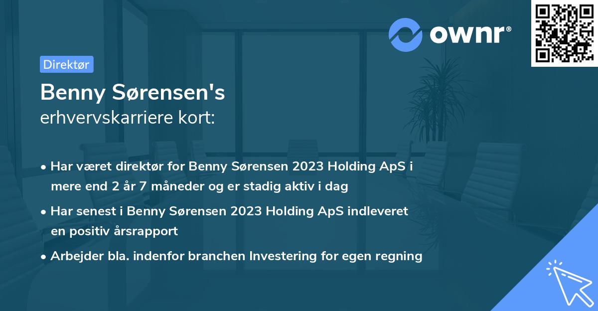 Benny Sørensen's erhvervskarriere kort