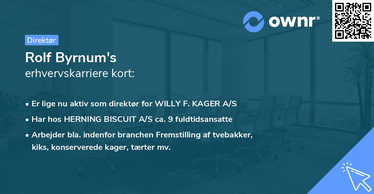 Rolf Byrnum's erhvervskarriere kort