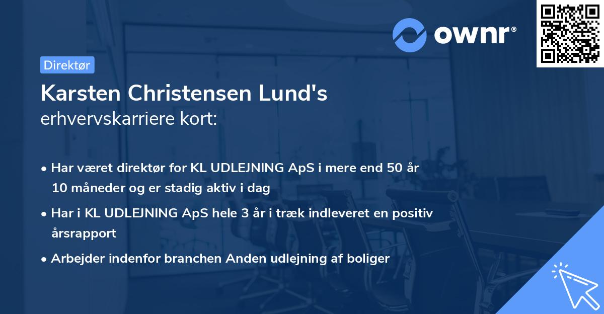 Karsten Christensen Lund's erhvervskarriere kort