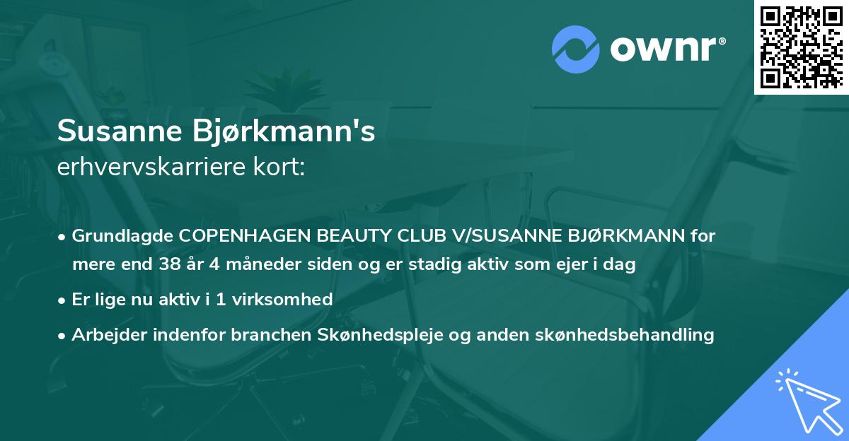 Susanne Bjørkmann's erhvervskarriere kort