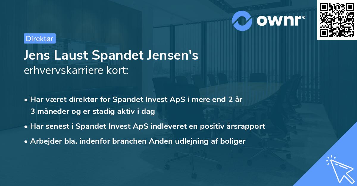 Jens Laust Spandet Jensen's erhvervskarriere kort