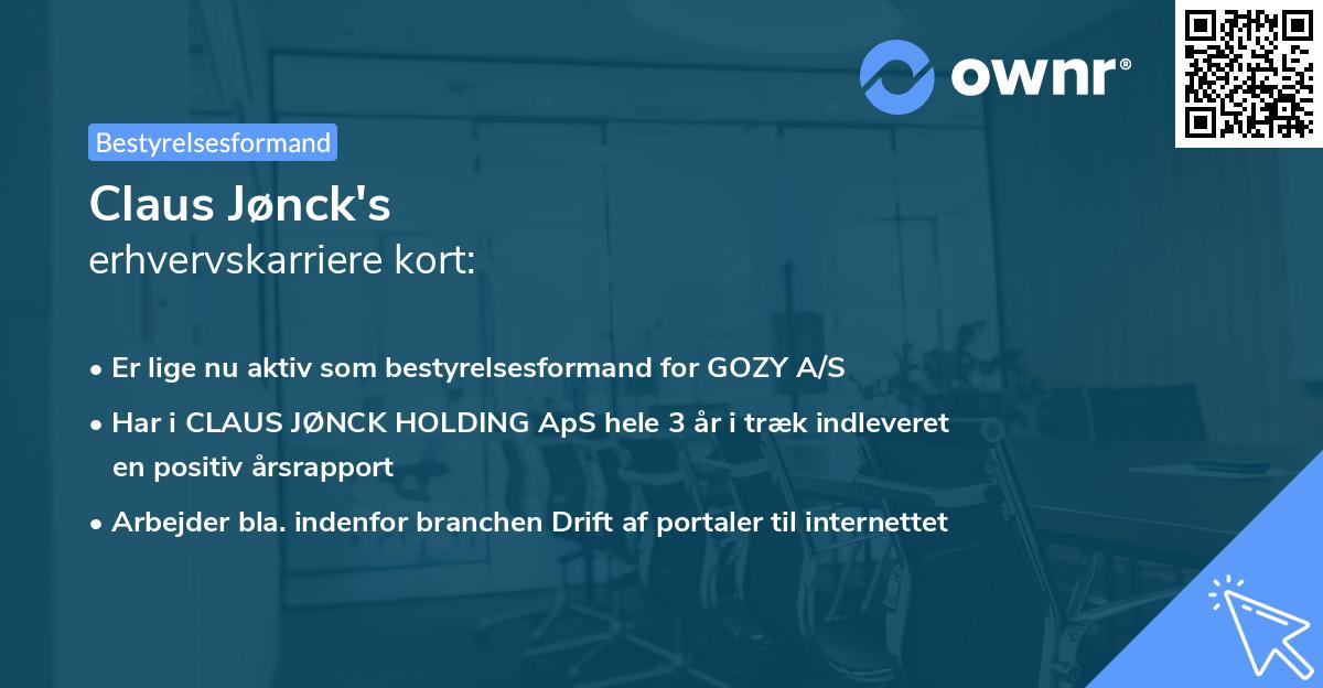 Claus Jønck's erhvervskarriere kort