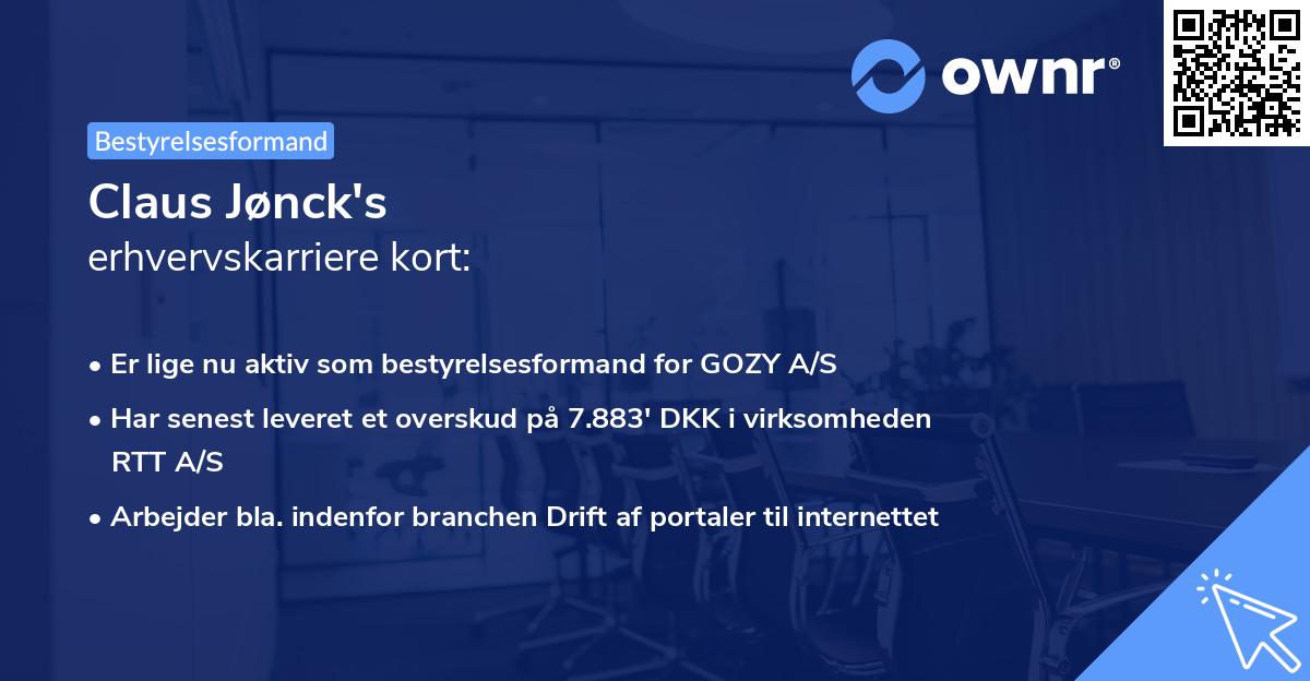 Claus Jønck's erhvervskarriere kort