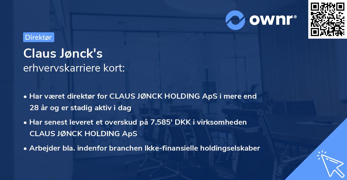 Claus Jønck's erhvervskarriere kort