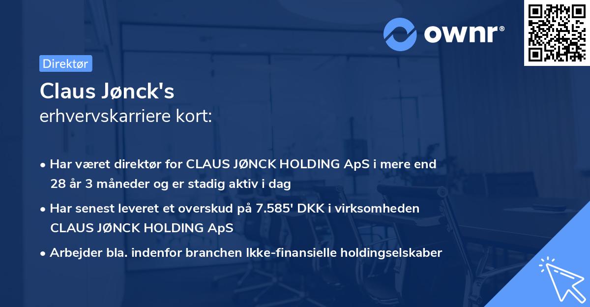Claus Jønck's erhvervskarriere kort