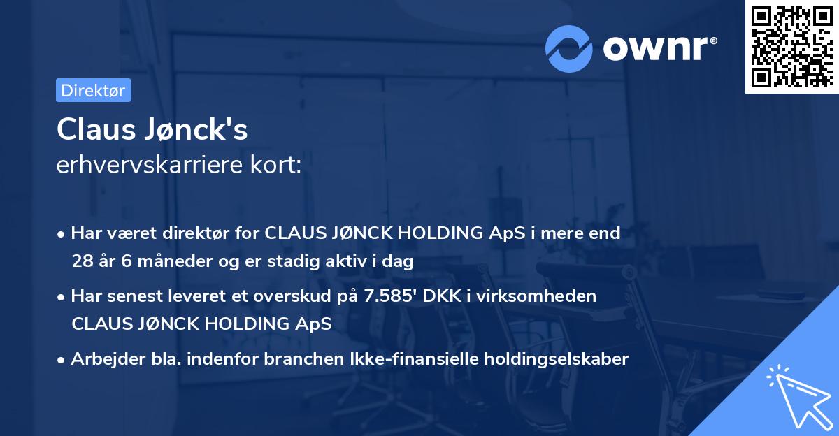 Claus Jønck's erhvervskarriere kort