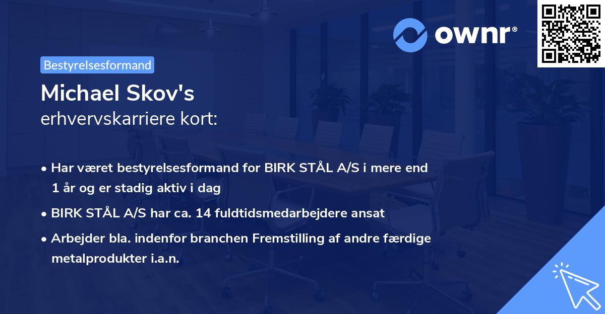 Michael Skov's erhvervskarriere kort