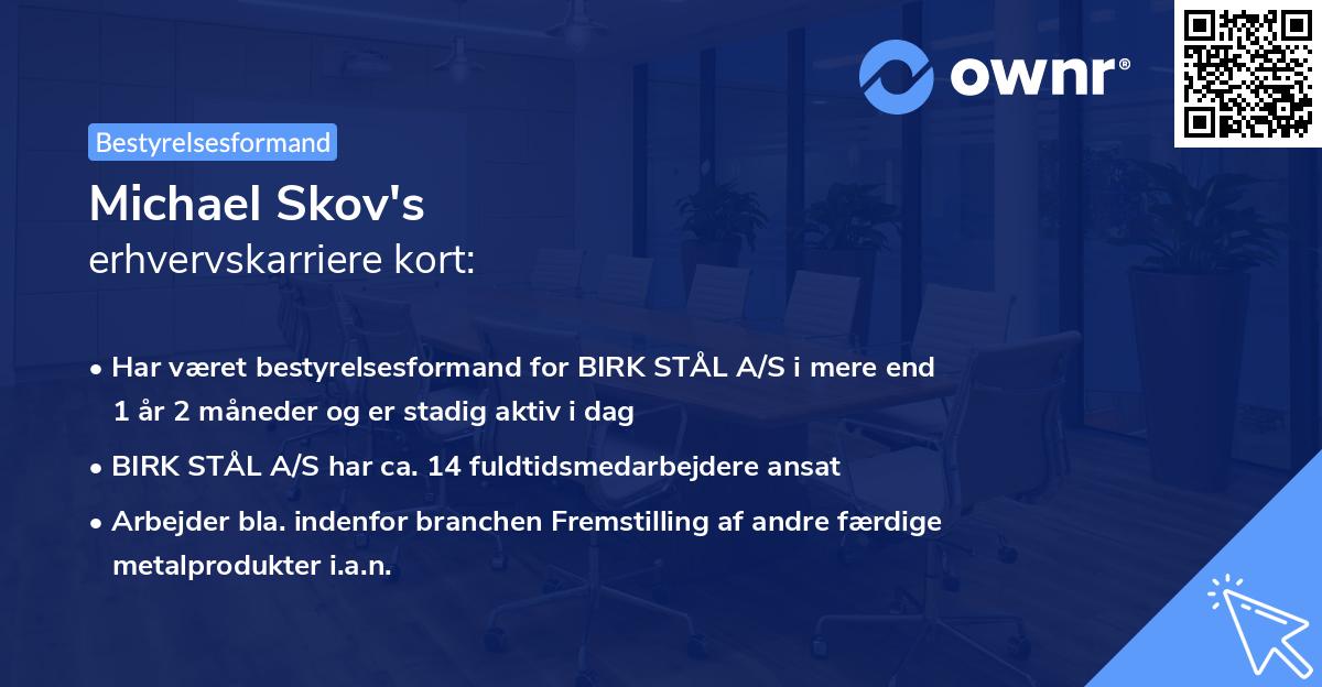 Michael Skov's erhvervskarriere kort