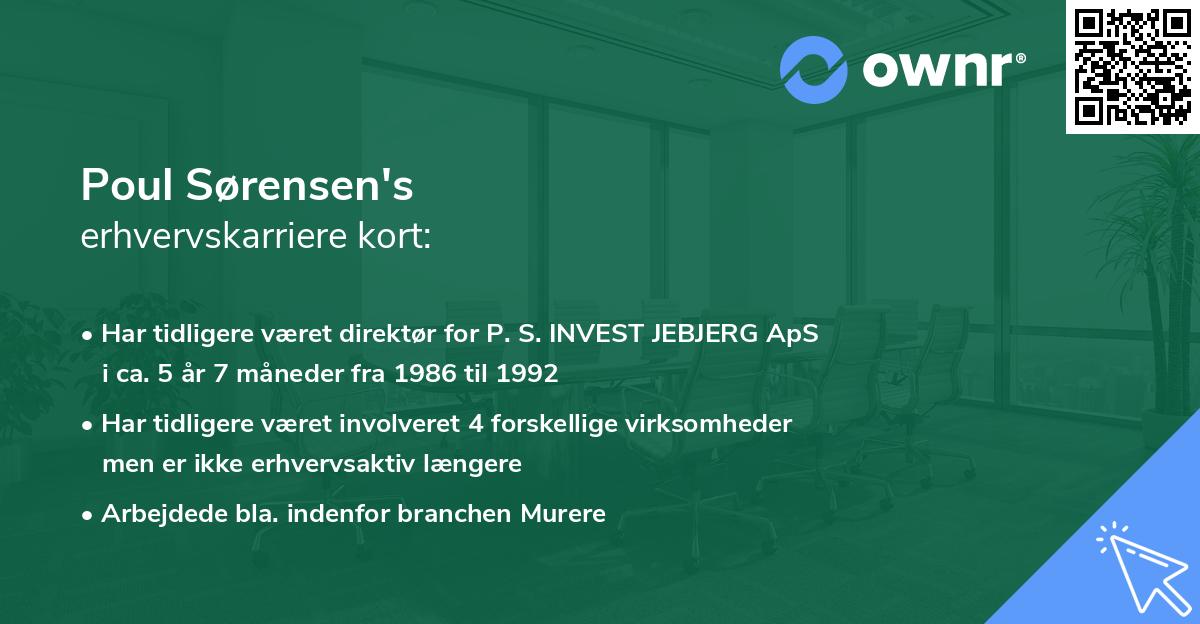 Poul Sørensen's erhvervskarriere kort