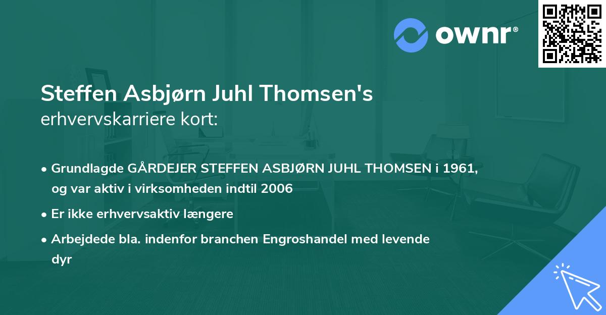 Steffen Asbjørn Juhl Thomsen's erhvervskarriere kort
