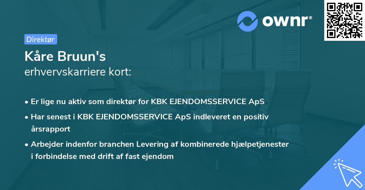 Kåre Bruun's erhvervskarriere kort