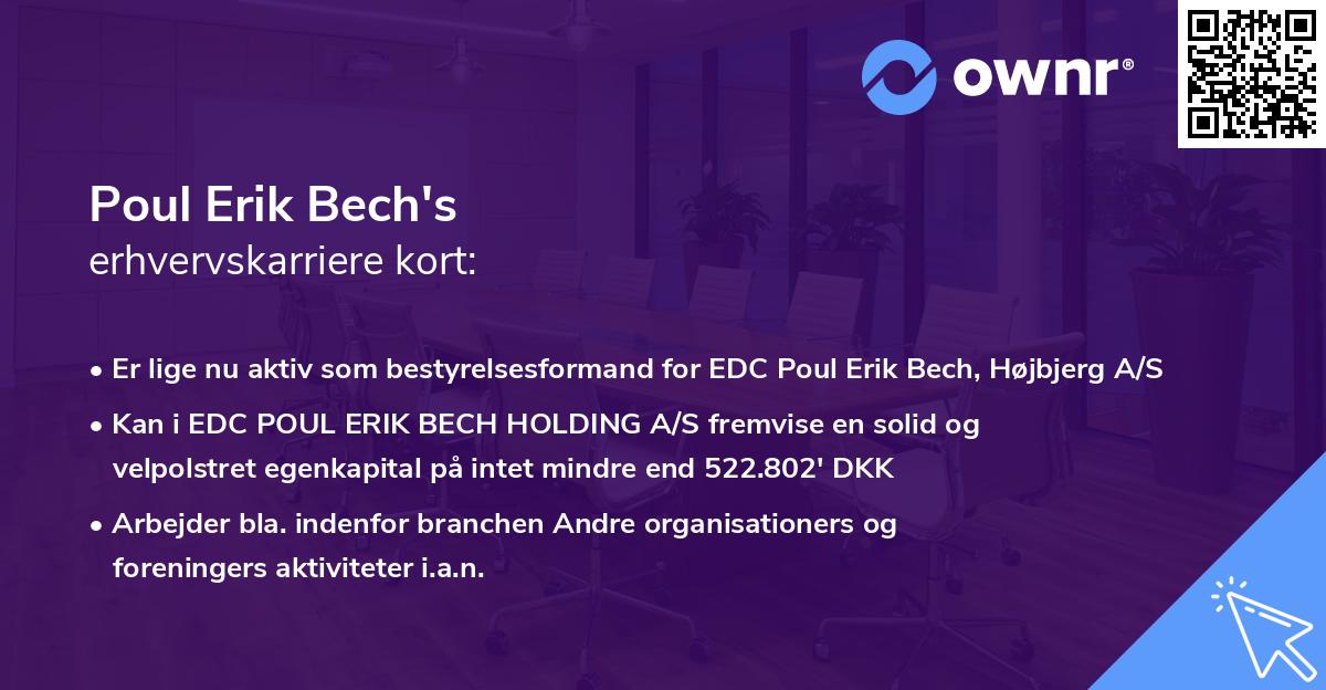 Poul Erik Bech's erhvervskarriere kort