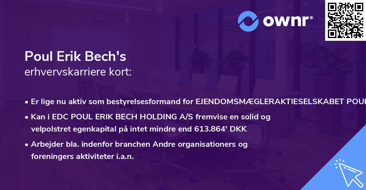 Poul Erik Bech's erhvervskarriere kort