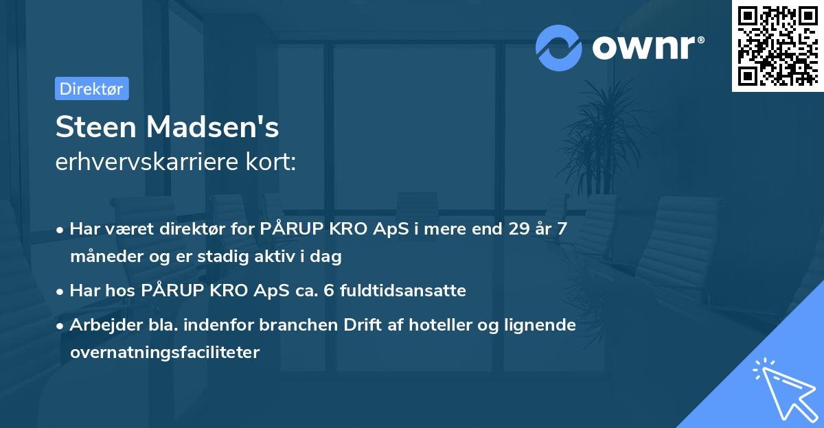 Steen Madsen's erhvervskarriere kort
