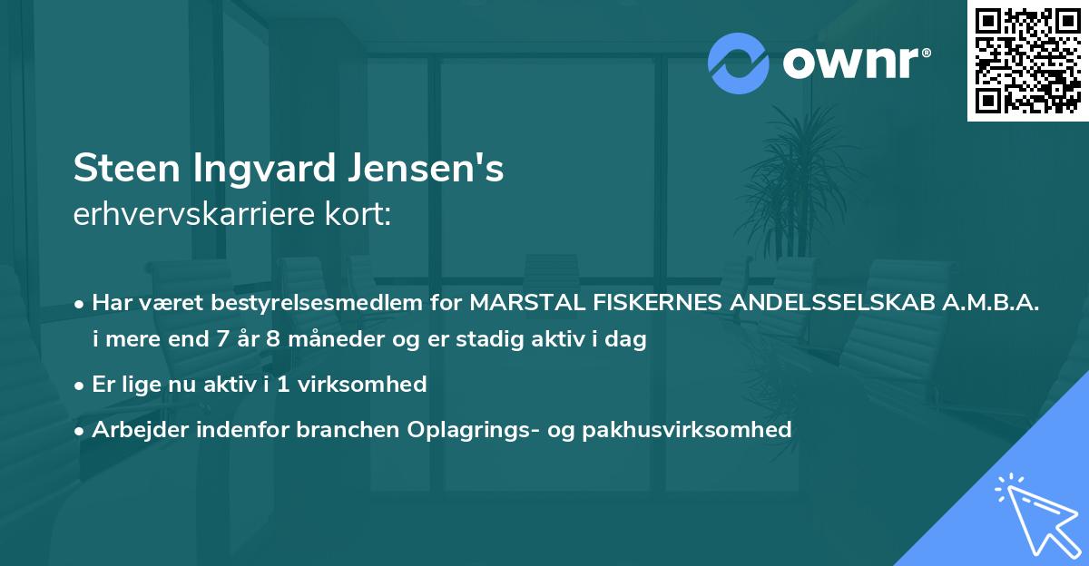 Steen Ingvard Jensen's erhvervskarriere kort