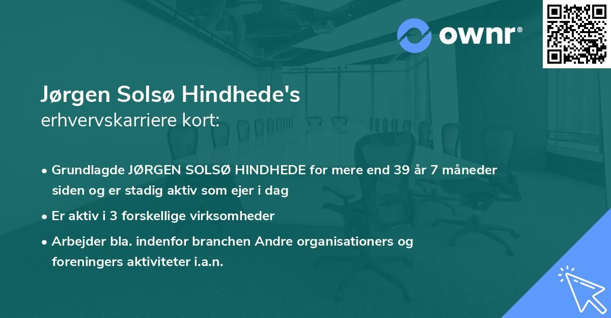 Jørgen Solsø Hindhede's erhvervskarriere kort
