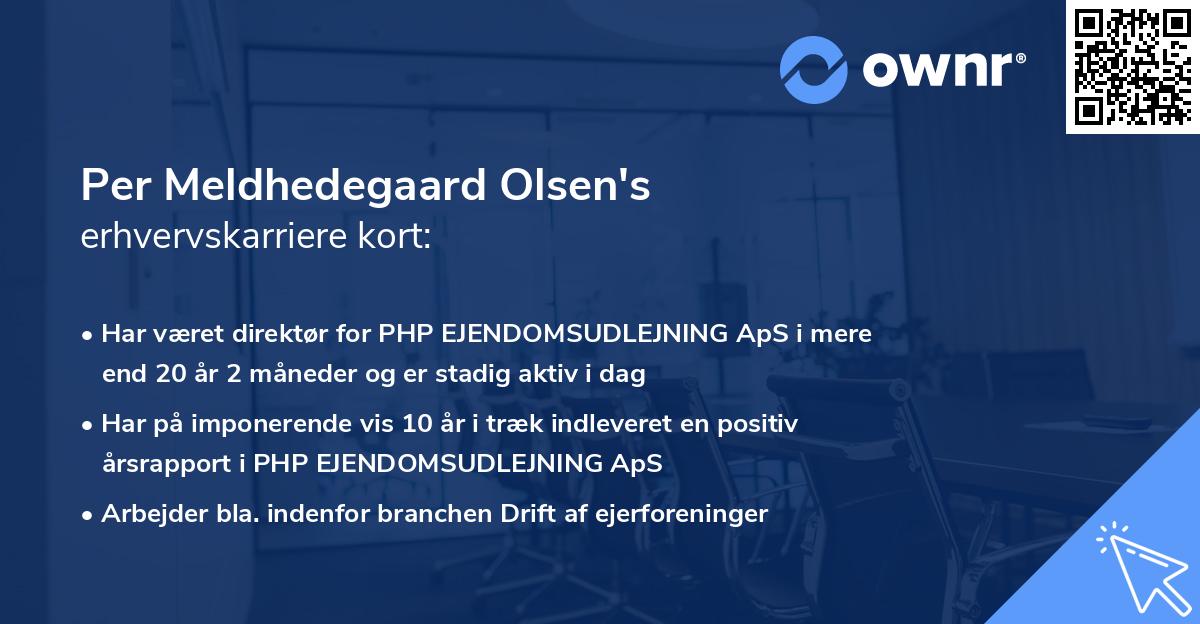 Per Meldhedegaard Olsen's erhvervskarriere kort