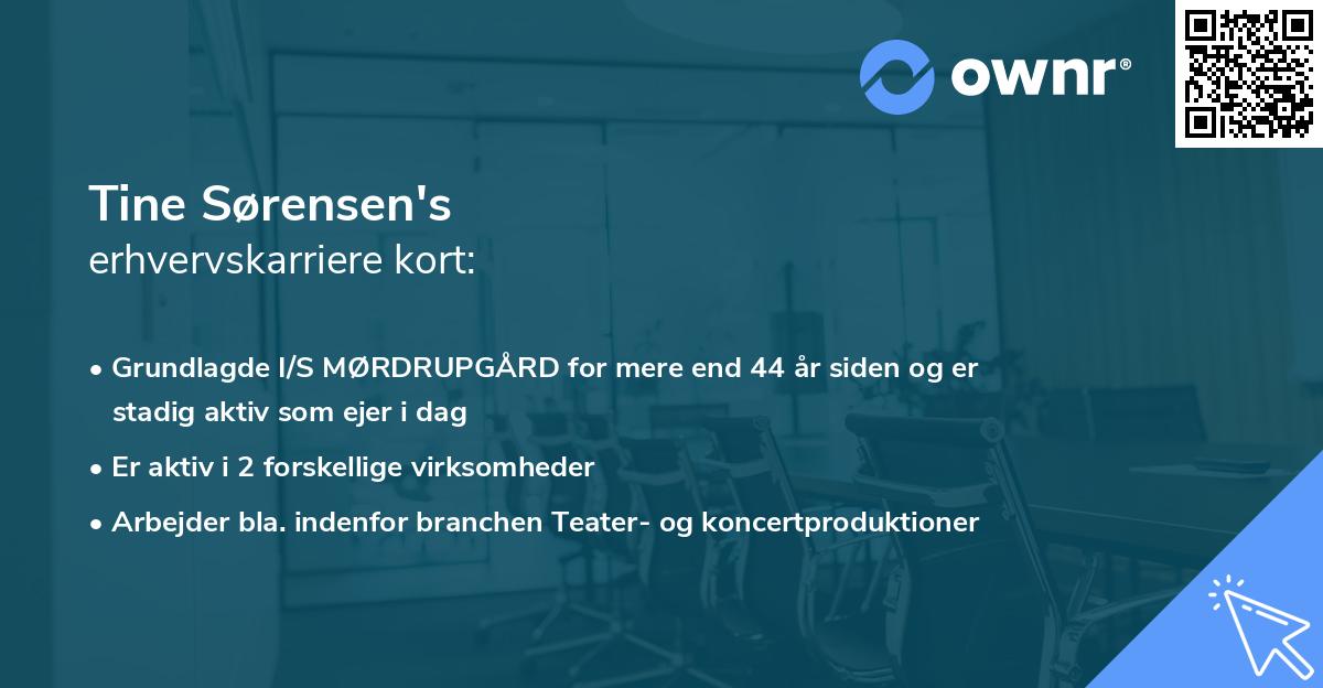 Tine Sørensen's erhvervskarriere kort