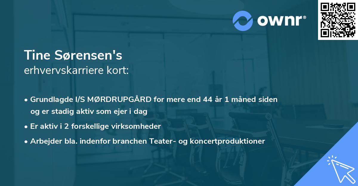 Tine Sørensen's erhvervskarriere kort