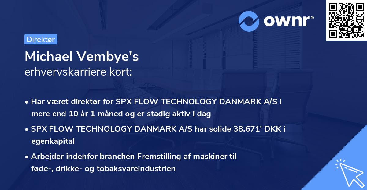 Michael Vembye's erhvervskarriere kort