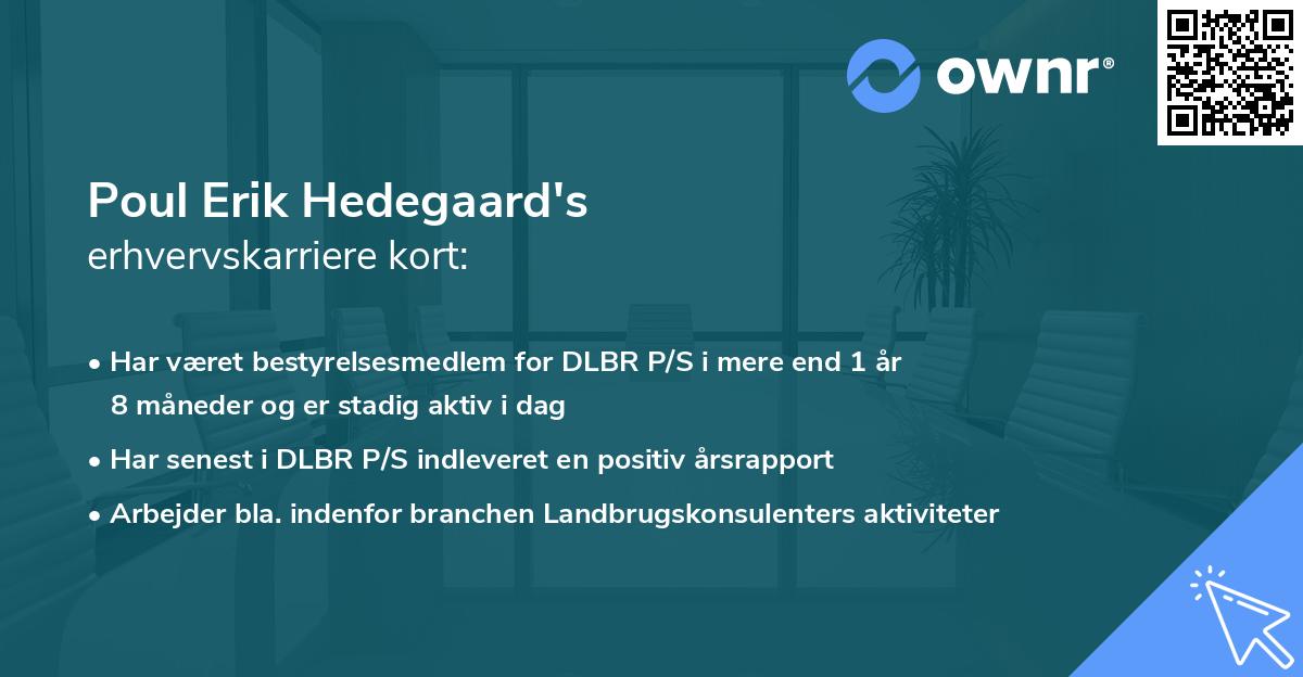 Poul Erik Hedegaard's erhvervskarriere kort