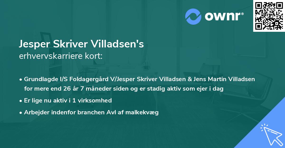 Jesper Skriver Villadsen's erhvervskarriere kort