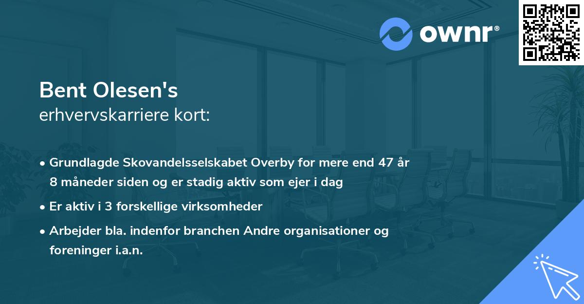 Bent Olesen's erhvervskarriere kort