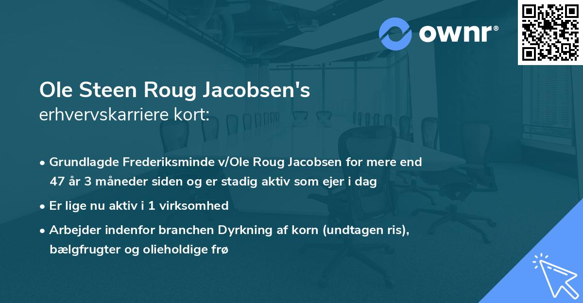 Ole Steen Roug Jacobsen's erhvervskarriere kort