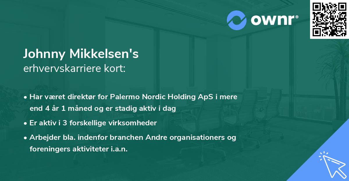 Johnny Mikkelsen's erhvervskarriere kort