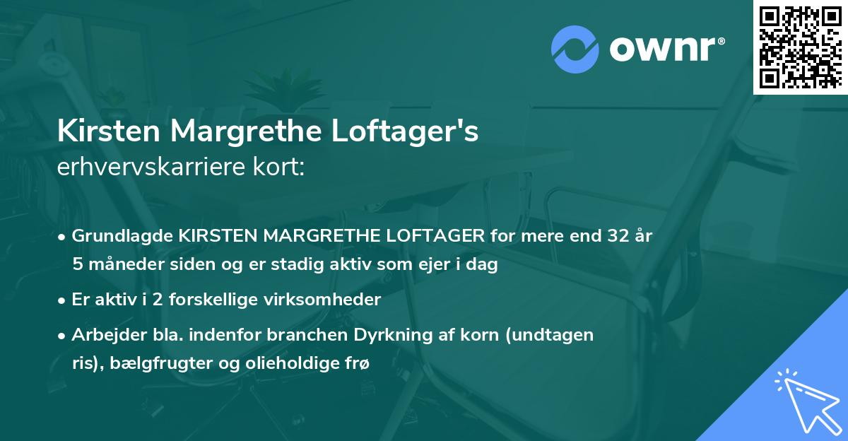 Kirsten Margrethe Loftager's erhvervskarriere kort